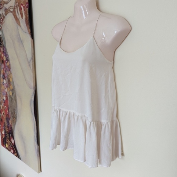 EUC Club Monaco white 100% silk peplum camisole size XS - Picture 2 of 9